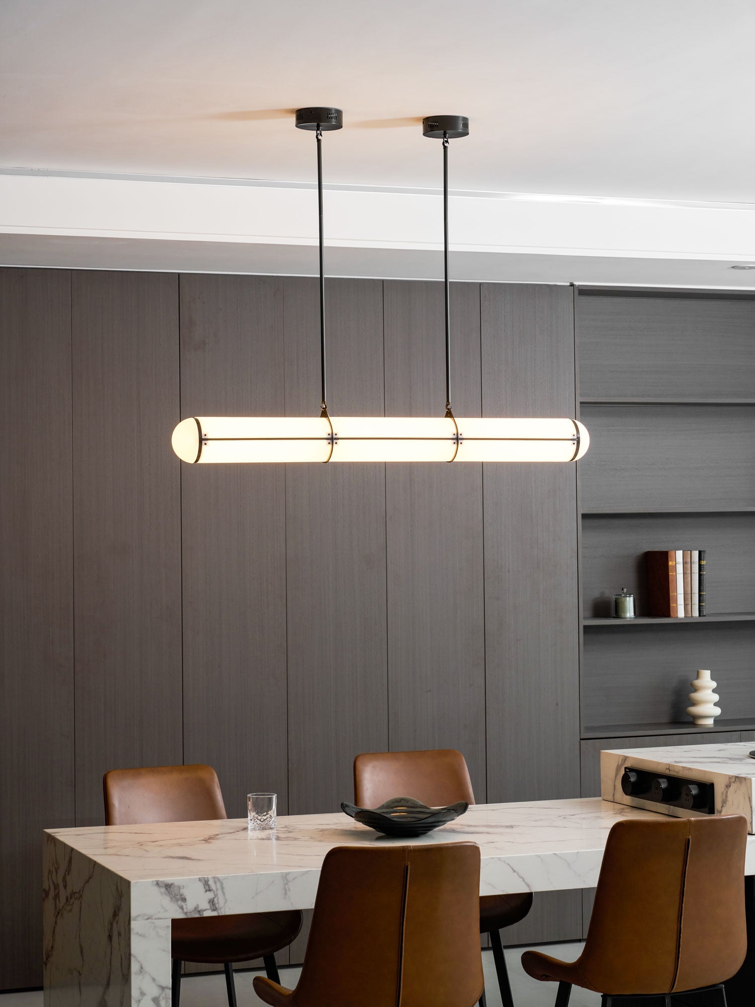 Eindloze Cilindrische Hanglamp Moderne Lineaire Verlichting voor Eettafel en Woonkamer Geïntegreerde LED Zwevende Lichtlijn Architectonische Verlichting | Sansoti
