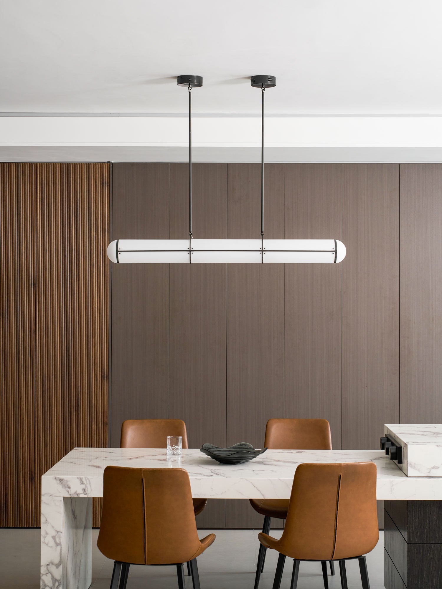 Eindloze Cilindrische Hanglamp Moderne Lineaire Verlichting voor Eettafel en Woonkamer Geïntegreerde LED Zwevende Lichtlijn Architectonische Verlichting | Sansoti