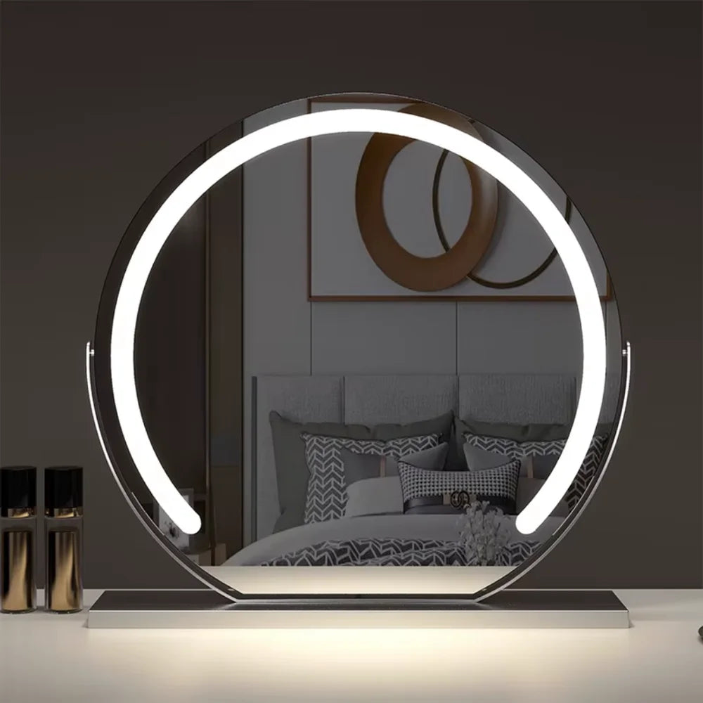 Make-up Spiegel met 15x Vergroting LED Verlichting 360° Draaibaar Touchbediening Dimbaar Bureau Kaptafel | Sansoti