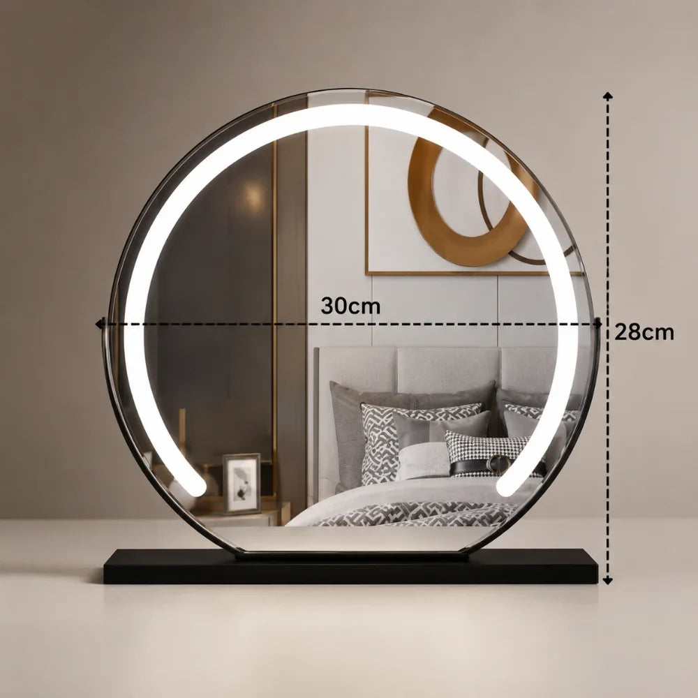 Make-up Spiegel met 15x Vergroting LED Verlichting 360° Draaibaar Touchbediening Dimbaar Bureau Kaptafel | Sansoti