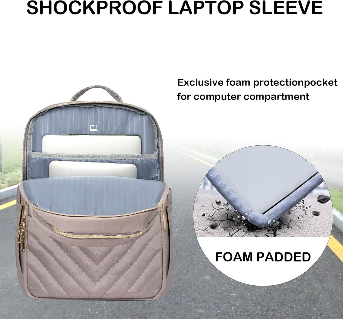 Laptoptasche mit USB-Ladeanschluss 15,6 Zoll Wasserabweisender Rucksack für Arbeit Schule Reisen Studium Alltag | Sansoti