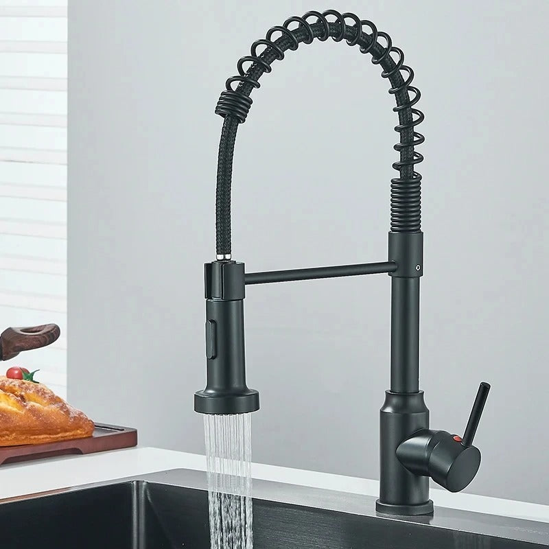 Robinet de Cuisine Douchette Extensible Laiton Pivotant 360° Brossé Moderne Cuisine | Restfield