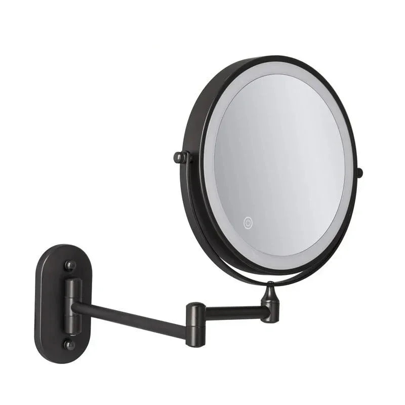 Miroir de Maquillage LED Grossissant Rechargeable Chrome 20cm Miroir Mural 3 Niveaux de Lumière | Restfield