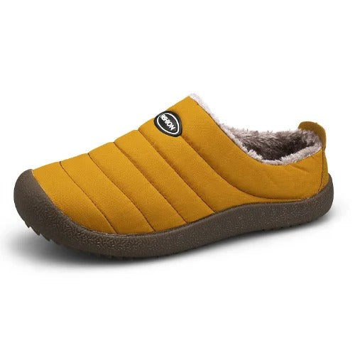 Gefütterte Herrenhausschuhe mit warmer Plüschfütterung, rutschfeste Schlupfschuhe, bequeme Winterschuhe für drinnen und draußen | Sansoti