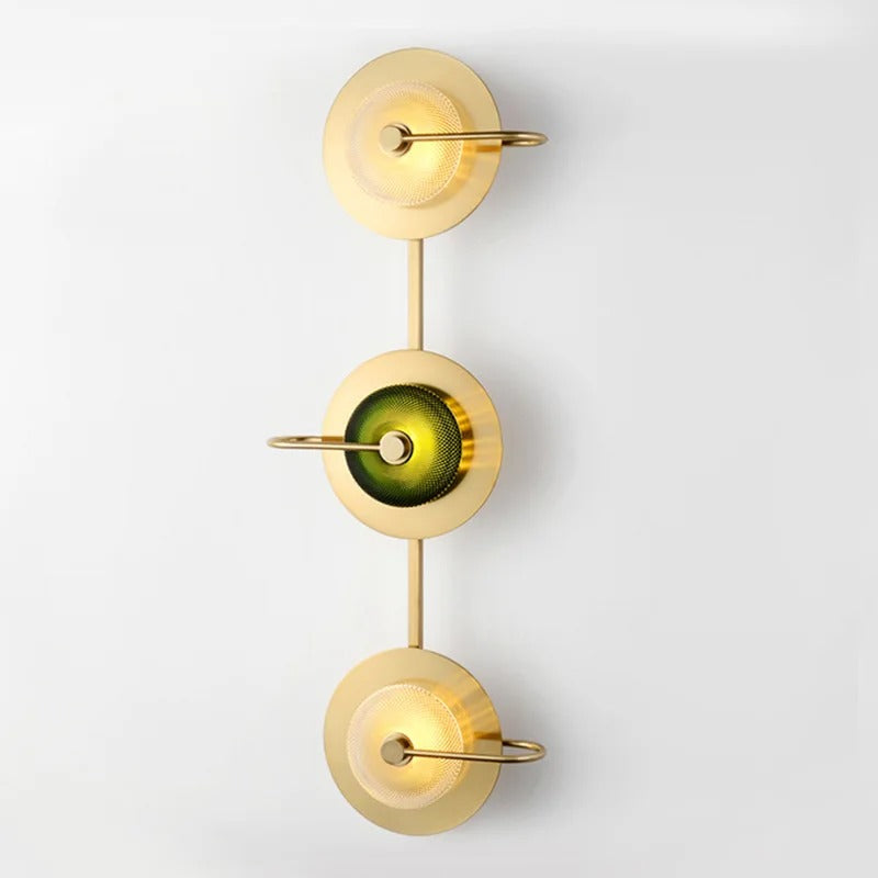 Messing Wandlamp met Glazen Kap - Modern Scandinavisch Design - Groen & Helder Glas - 2 & 3-Lichtpunt Opties | Sansoti