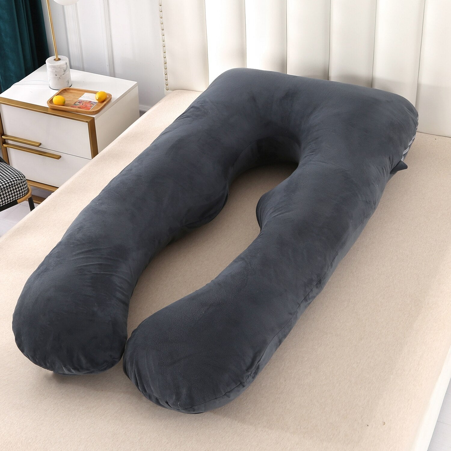 Zijligger Lichaamskussen 130x70cm Ergonomisch Zwangerschap Rugpijn Comfort Katoen Slaaphouding Ondersteuning | Sansoti