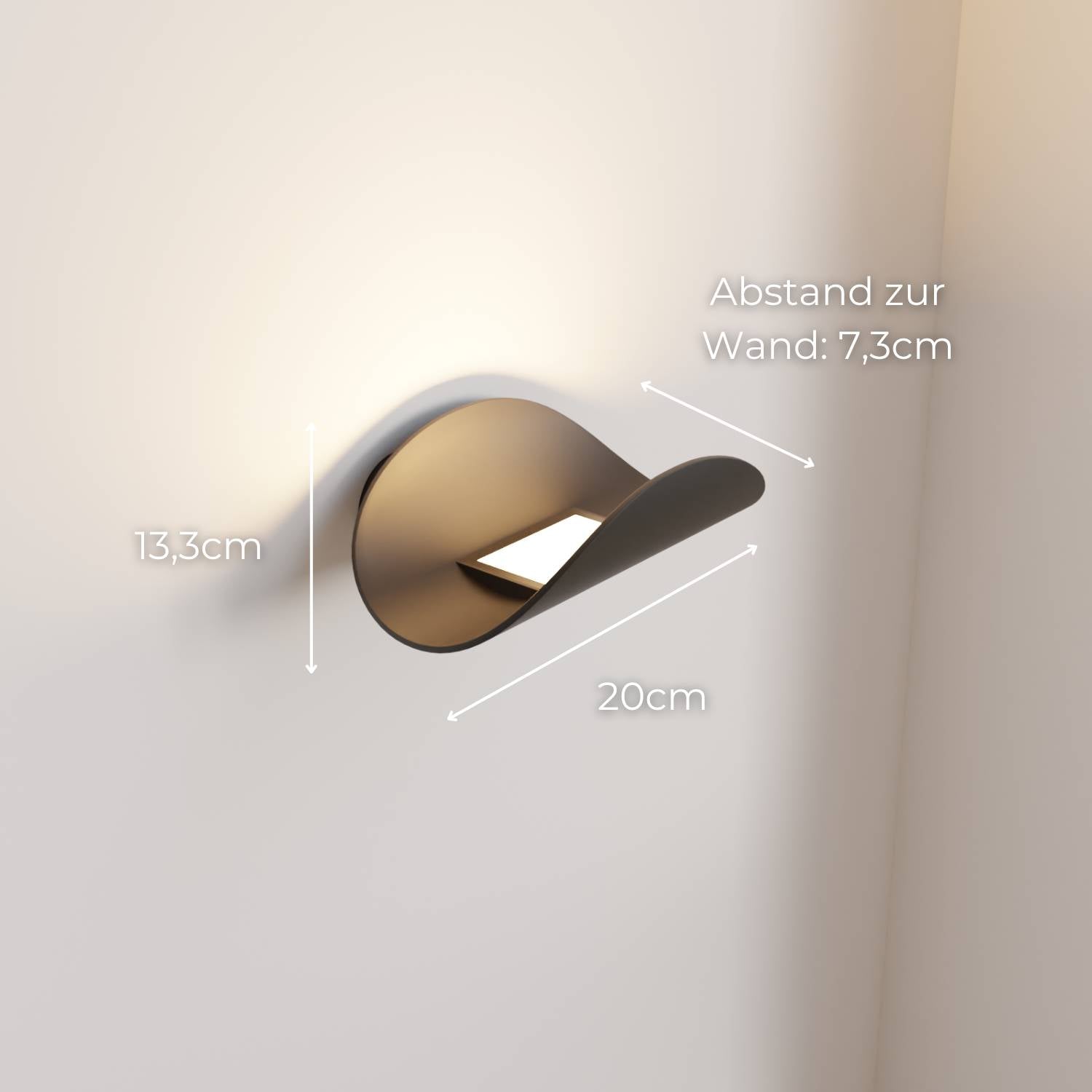 Applique murale LED minimaliste demi-ronde avec lumière indirecte chaude pour intérieur et extérieur abrité | Restfield