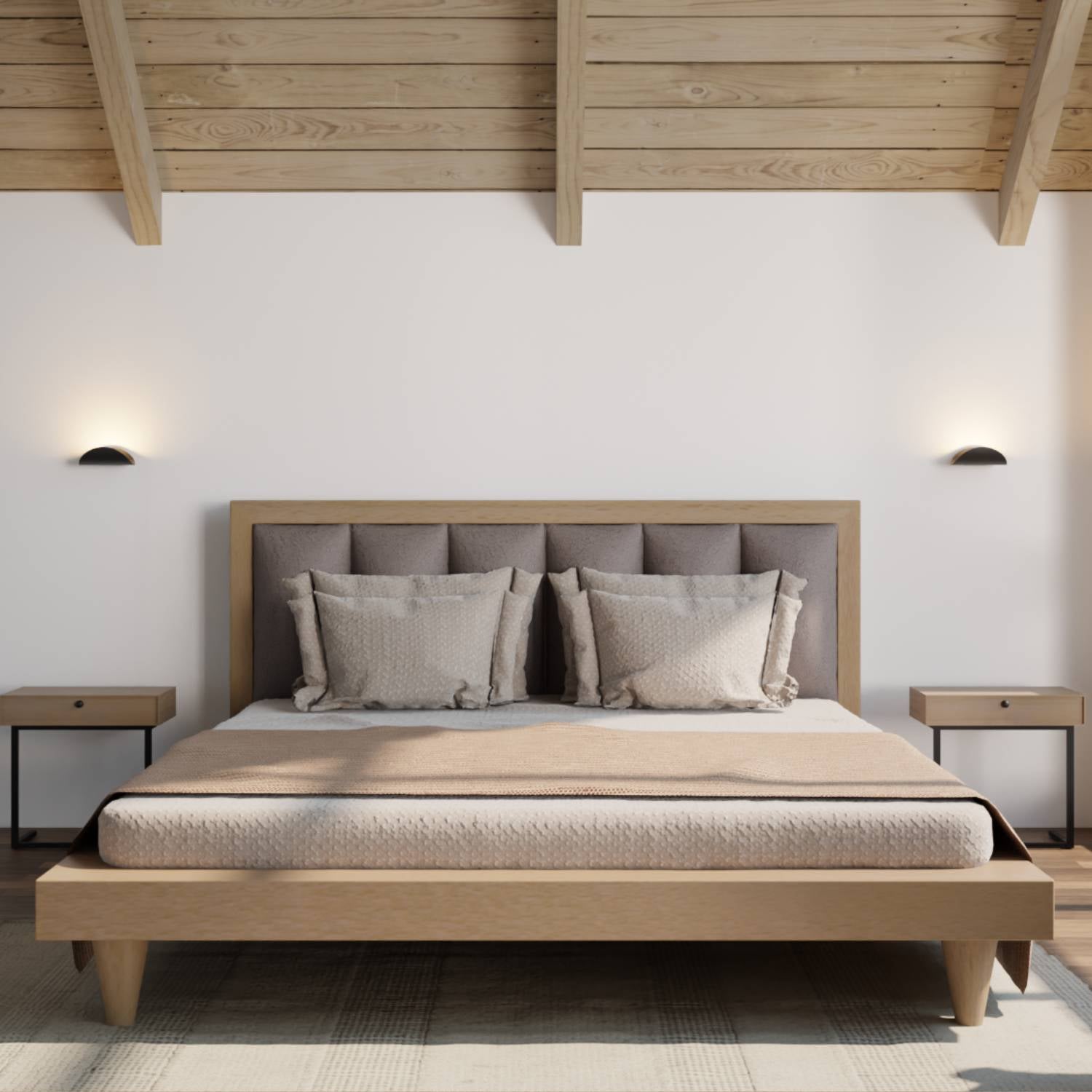 Applique murale LED minimaliste demi-ronde avec lumière indirecte chaude pour intérieur et extérieur abrité | Restfield
