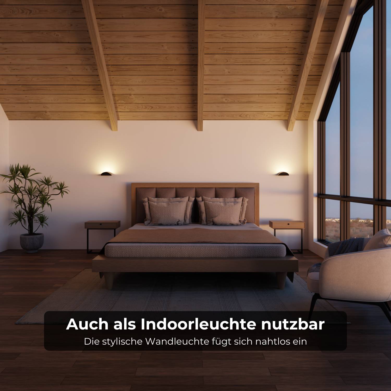 Applique murale LED minimaliste demi-ronde avec lumière indirecte chaude pour intérieur et extérieur abrité | Restfield