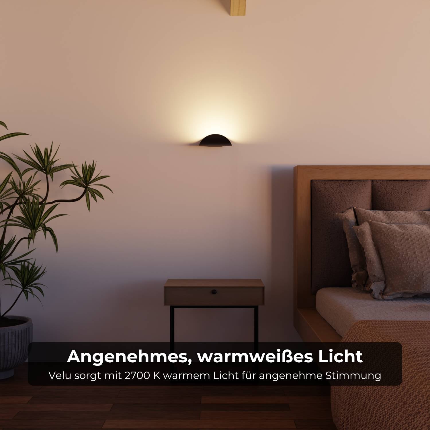 Applique murale LED minimaliste demi-ronde avec lumière indirecte chaude pour intérieur et extérieur abrité | Restfield