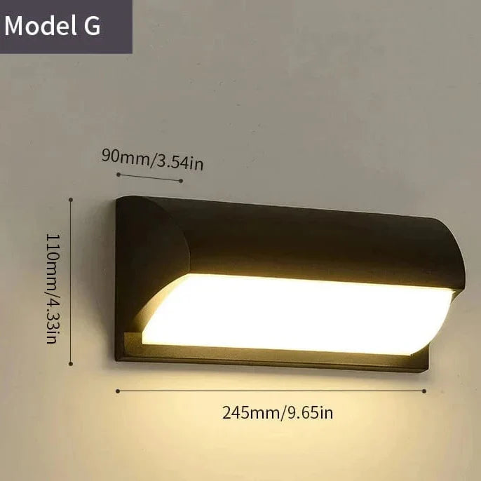 Buitenlamp LED Wandverlichting Bewegingssensor Mat Zwart Modern Waterdicht voor Tuin Terras Voordeur | Sansoti