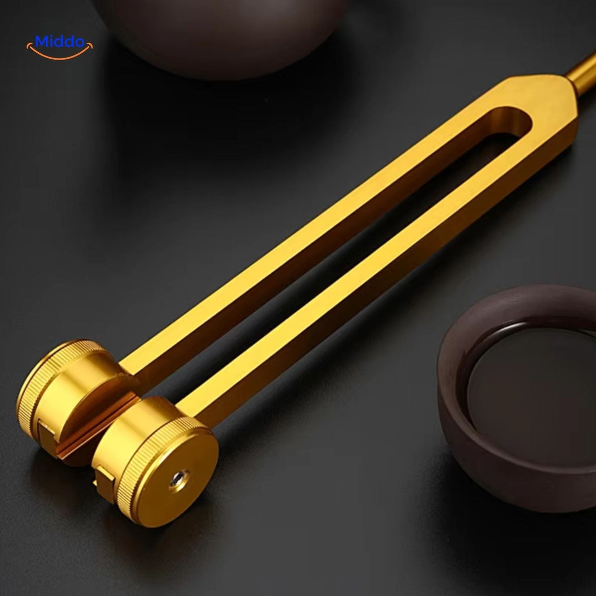 Stimmgabel 128 Hz für Klangtherapie, Meditation, Entspannung, Stressabbau und Klangheilung, Metall | Sansoti