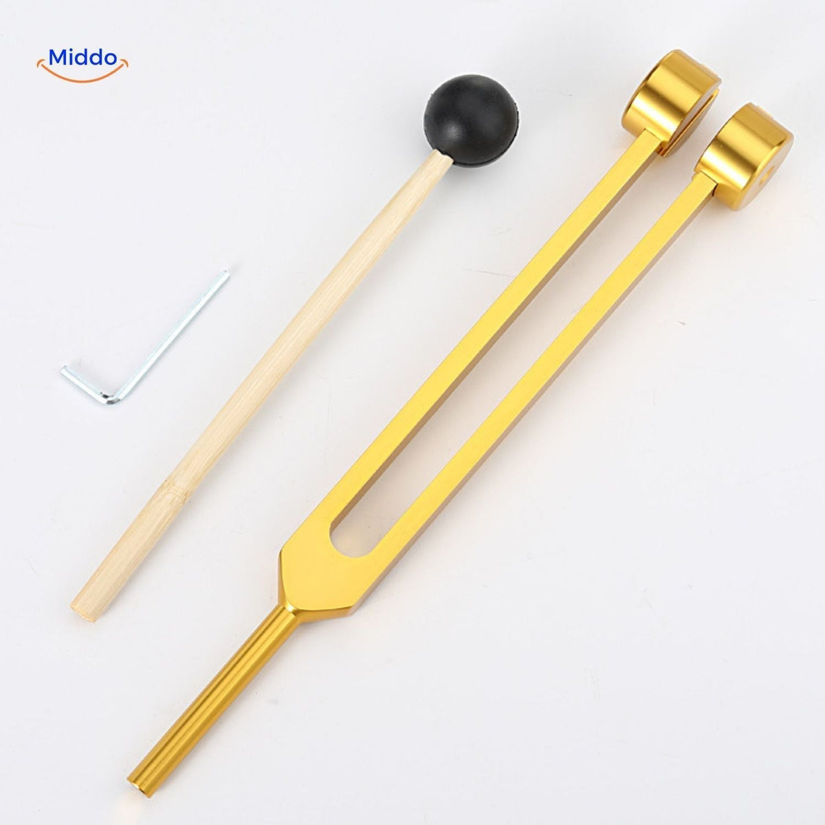 Stimmgabel 128 Hz für Klangtherapie, Meditation, Entspannung, Stressabbau und Klangheilung, Metall | Sansoti