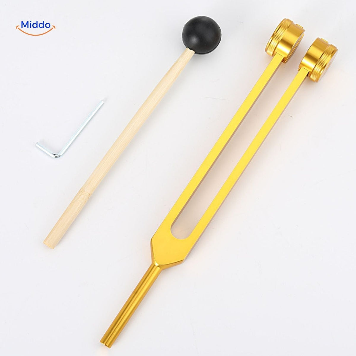 Stimmgabel 128 Hz für Klangtherapie, Meditation, Entspannung, Stressabbau und Klangheilung, Metall | Sansoti