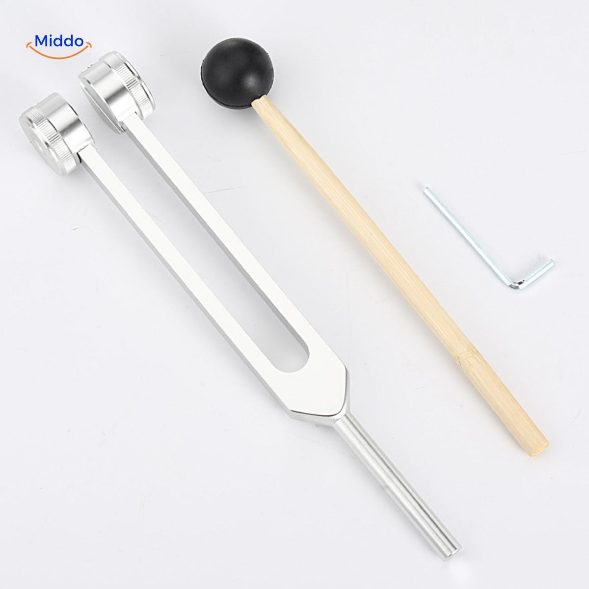 Stimmgabel 128 Hz für Klangtherapie, Meditation, Entspannung, Stressabbau und Klangheilung, Metall | Sansoti