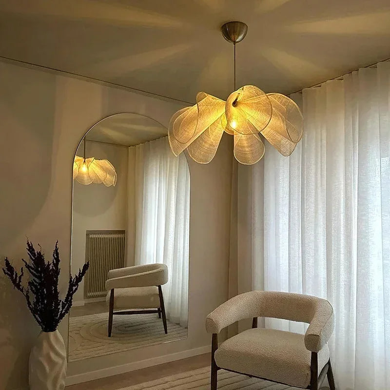 Suspension en tissu vintage, E27, lumière blanc chaud, salon, salle à manger, chambre, lampe suspendue rétro au design nostalgique | Sansoti