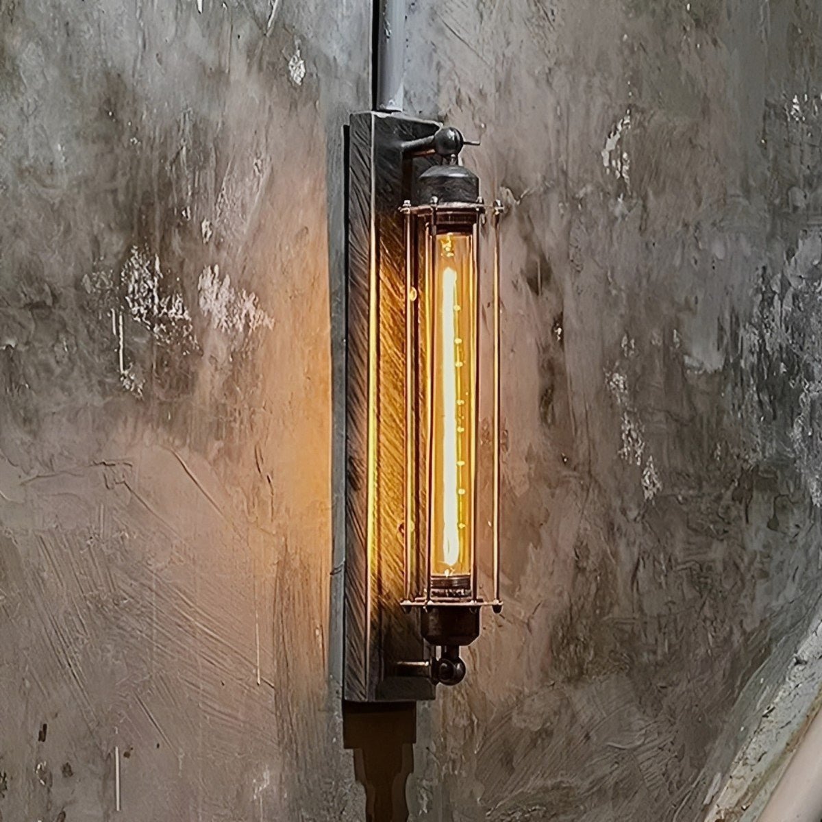 Industrialny kinkiet z żelaza i szkła, ciepłe białe światło LED, styl vintage, podłączenie na stałe, retro wygląd, oświetlenie ścienne do salonu | Sansoti
