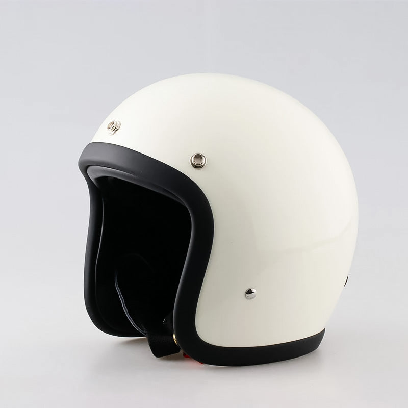 Vintage Low Profile Motorhelm DOT & ECE Gecertificeerd – Retro Fibreglass Helm met Lichtgewicht Design & Dubbele D-Sluiting | Sansoti