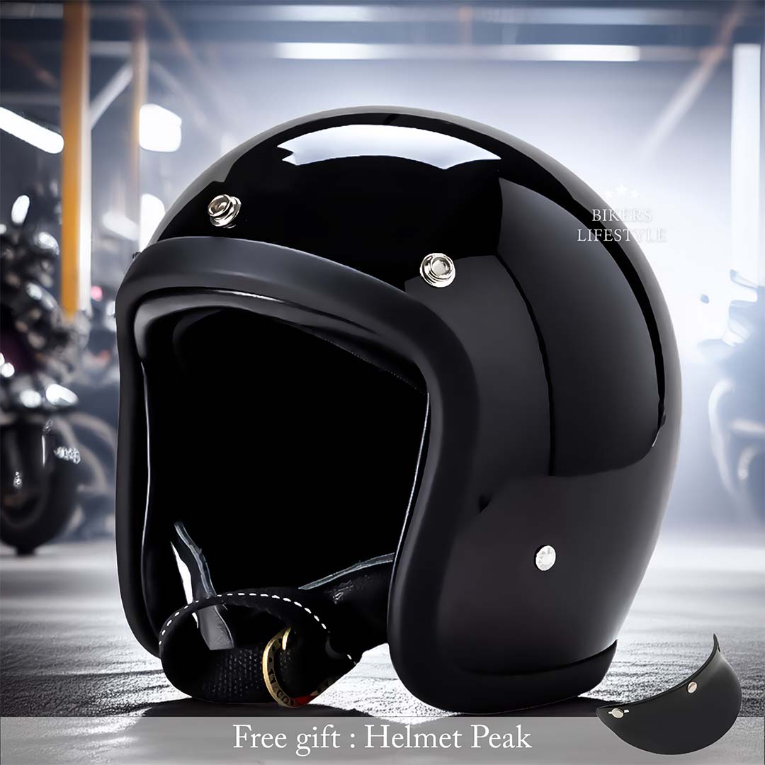 Vintage Low Profile Motorhelm DOT & ECE Gecertificeerd – Retro Fibreglass Helm met Lichtgewicht Design & Dubbele D-Sluiting | Sansoti