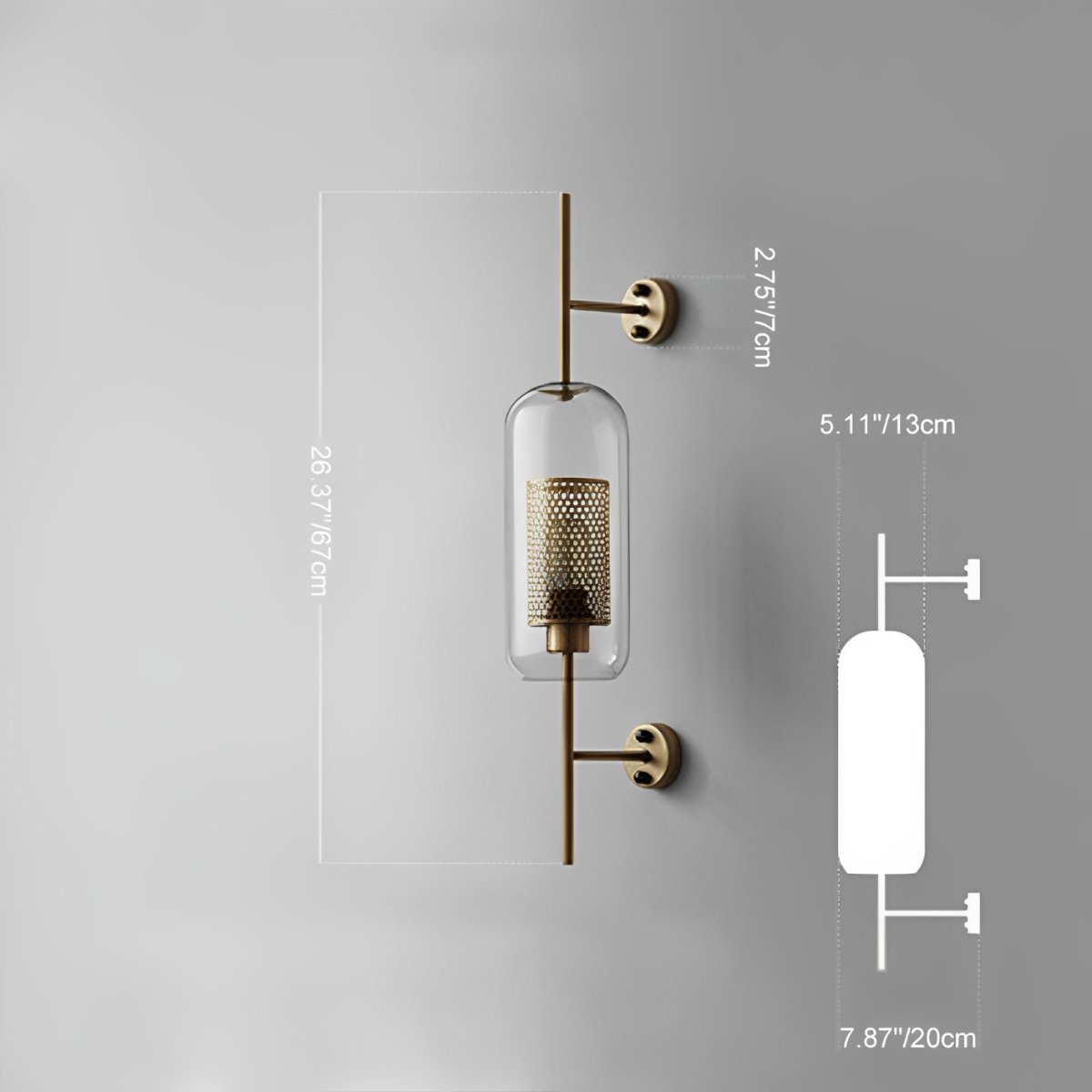 Wandlamp Glas Bol IJzer Brons Slaapkamer Woonkamer E27 Vintage Industrieel Nachtkastlamp Hal | Sansoti