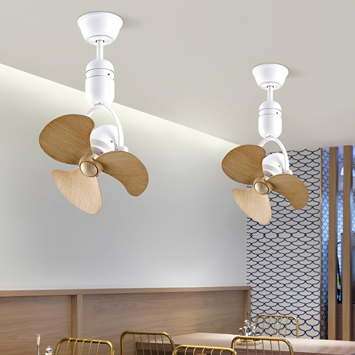 Wandventilator Vintage DC Motor Wit Wand Plafond 6 Snelheden 180° Kantelbaar 80° Draaibaar Slaapkamer Woonkamer Retro Ventilator Afstandsbediening | Sansoti