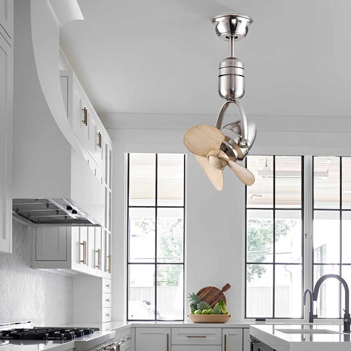 Wandventilator Vintage DC Motor Wit Wand Plafond 6 Snelheden 180° Kantelbaar 80° Draaibaar Slaapkamer Woonkamer Retro Ventilator Afstandsbediening | Sansoti