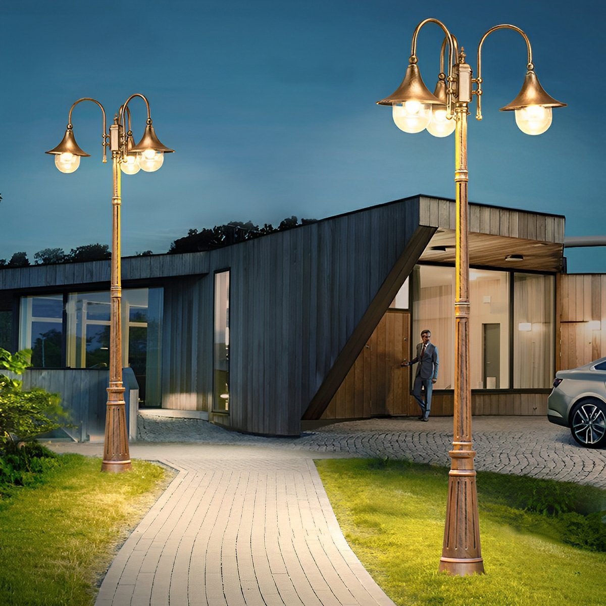Vintage Gartenlaterne, wasserdicht, mit LED-Beleuchtung und Retro-Design für den Außenbereich | Restfield