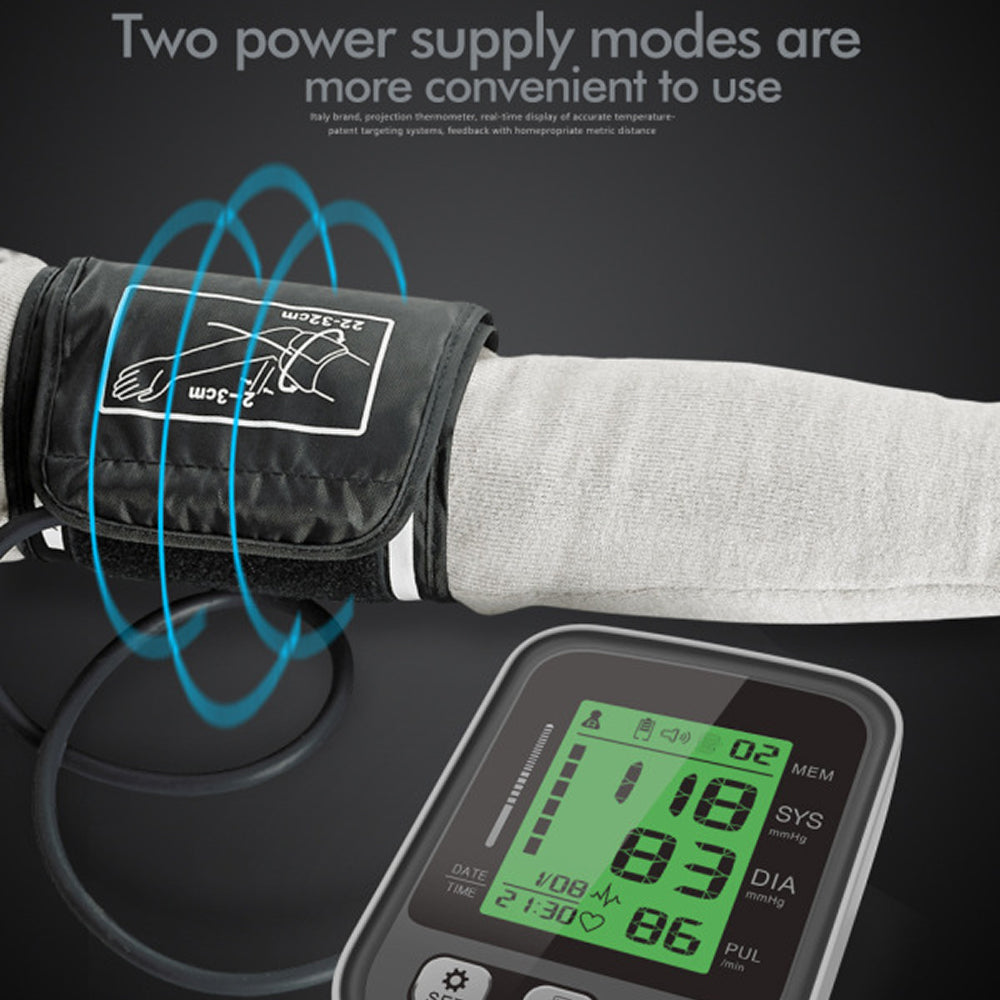 Digital Upper-Arm Blood Pressure Monitor with Memory for 2 Users 99 Readings Color Screen WHO Indicator | Sansoti