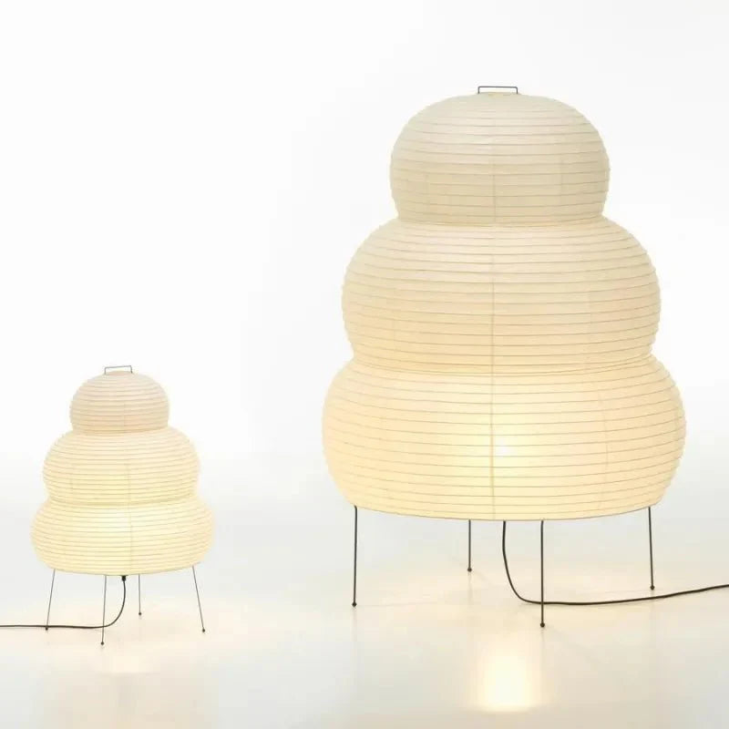 Wabi Sabi Vloerlamp van Rispapier – Kunstnerische Design Lamp met Verstelbaar Statief | Sansoti