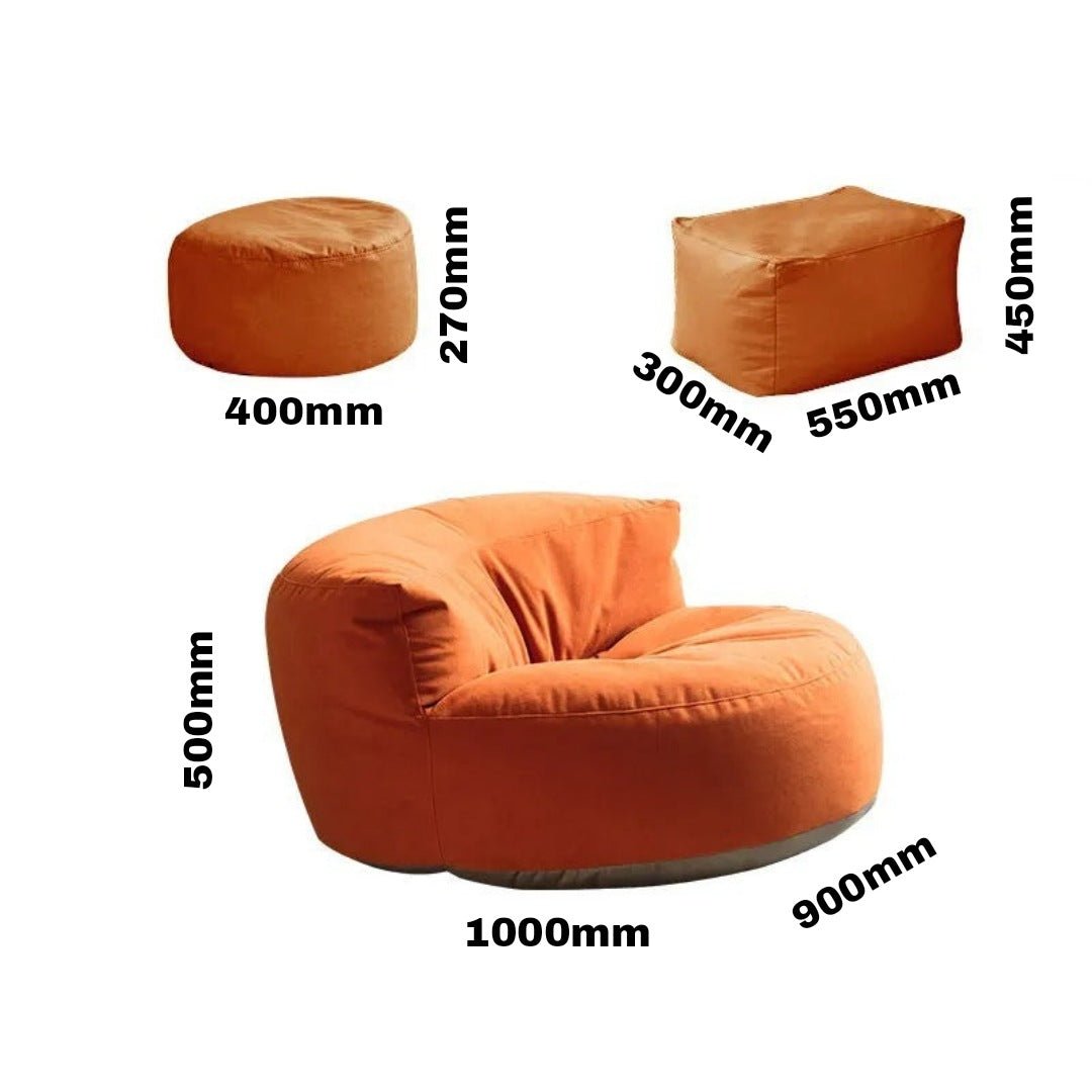 Ronde Fluwelen Zitzak Velvet Loveseat Groot Premium EPS Woonkamer Slaapkamer | Sansoti