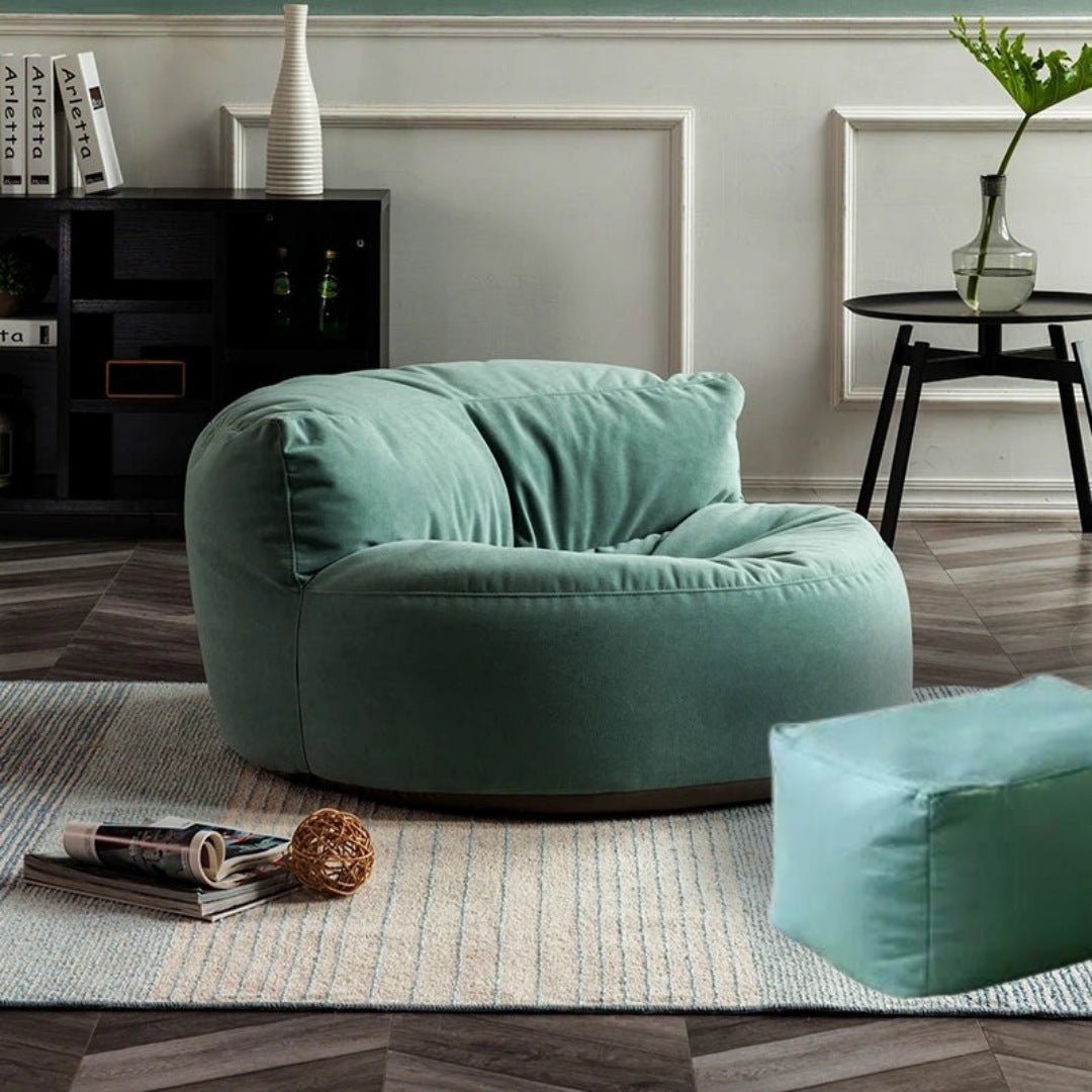 Ronde Fluwelen Zitzak Velvet Loveseat Groot Premium EPS Woonkamer Slaapkamer | Sansoti