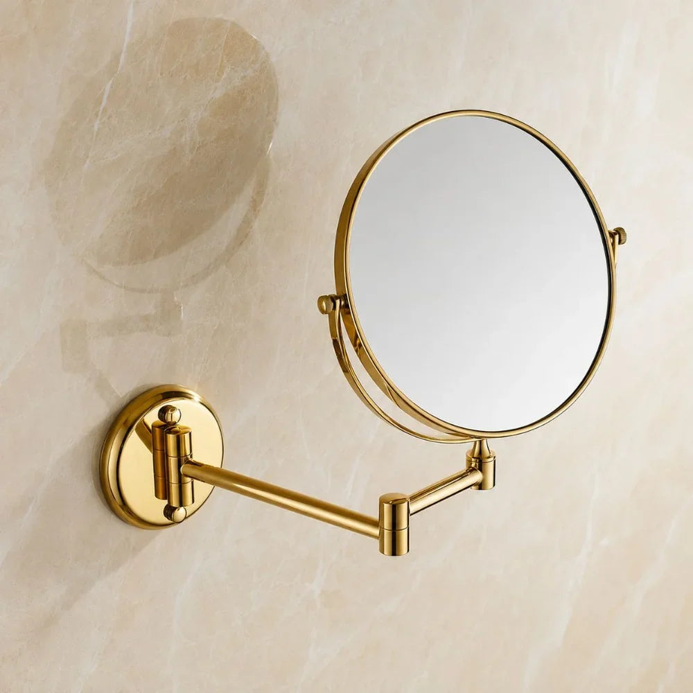 Miroir grossissant de maquillage mural, double face, extensible, rond de 20 cm, flexible, pour salle de bains | Sansoti
