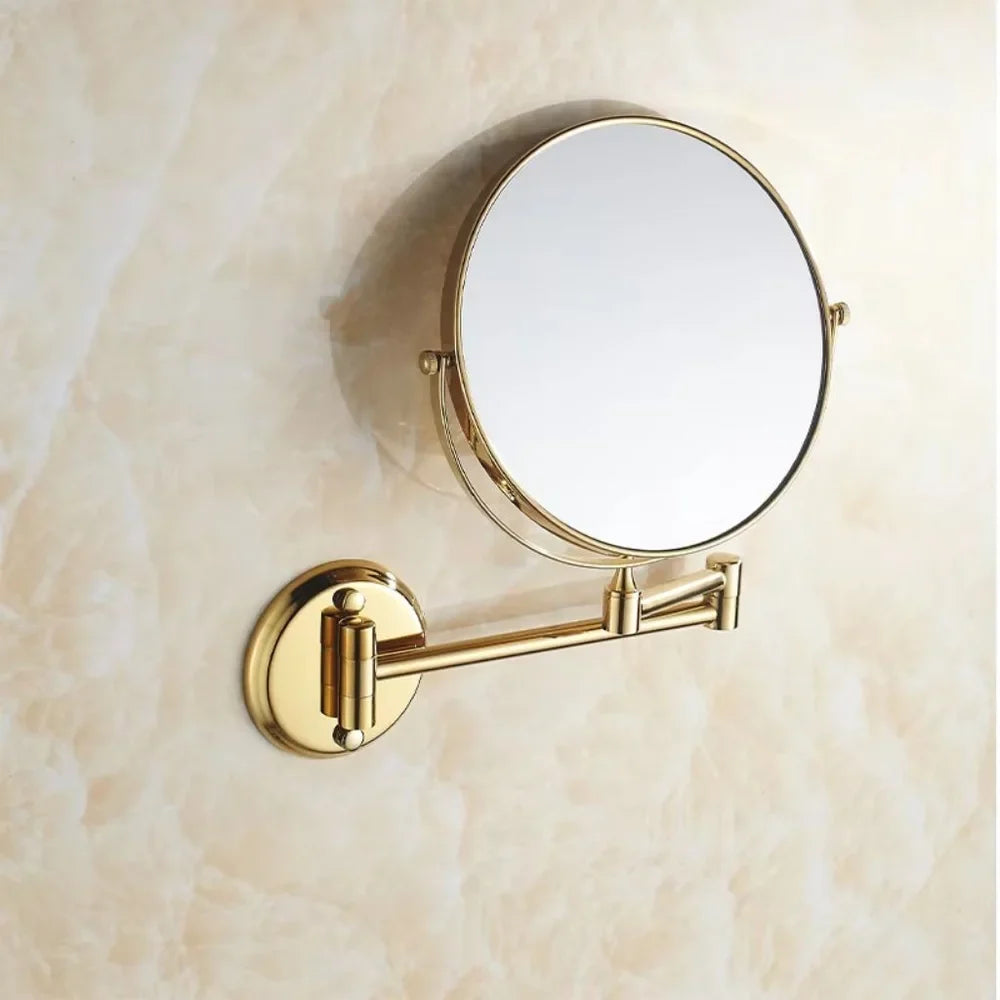 Miroir grossissant de maquillage mural, double face, extensible, rond de 20 cm, flexible, pour salle de bains | Sansoti