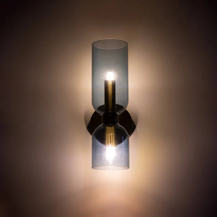 Wandleuchte Doppelglas Eisen Moderne Wandbeleuchtung Flur Schlafzimmer Wohnzimmer E12 | Restfield