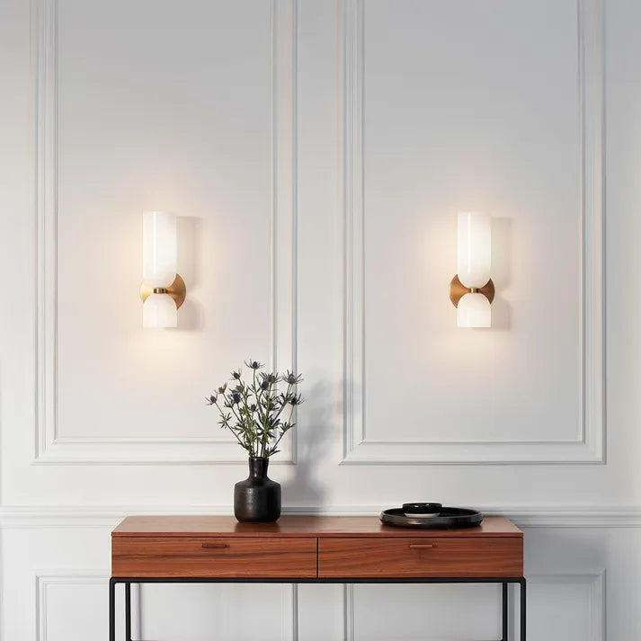 Wandleuchte Doppelglas Eisen Moderne Wandbeleuchtung Flur Schlafzimmer Wohnzimmer E12 | Restfield
