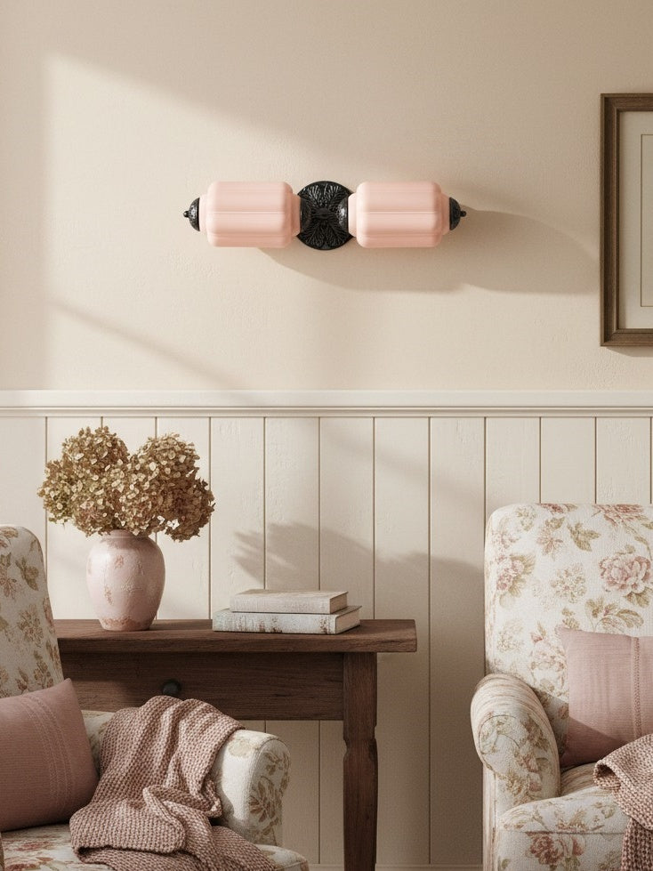Vintage Glazen Wandlamp Horizontaal Model Eloise Lichtbron voor Woonkamer en Gang | Sansoti