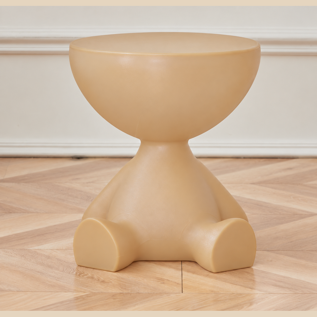 Runder Beistelltisch aus Kunststoff 37x41cm Minimalistisches skandinavisches Design Moderner Wohnzimmertisch Wohnzimmer | Sansoti