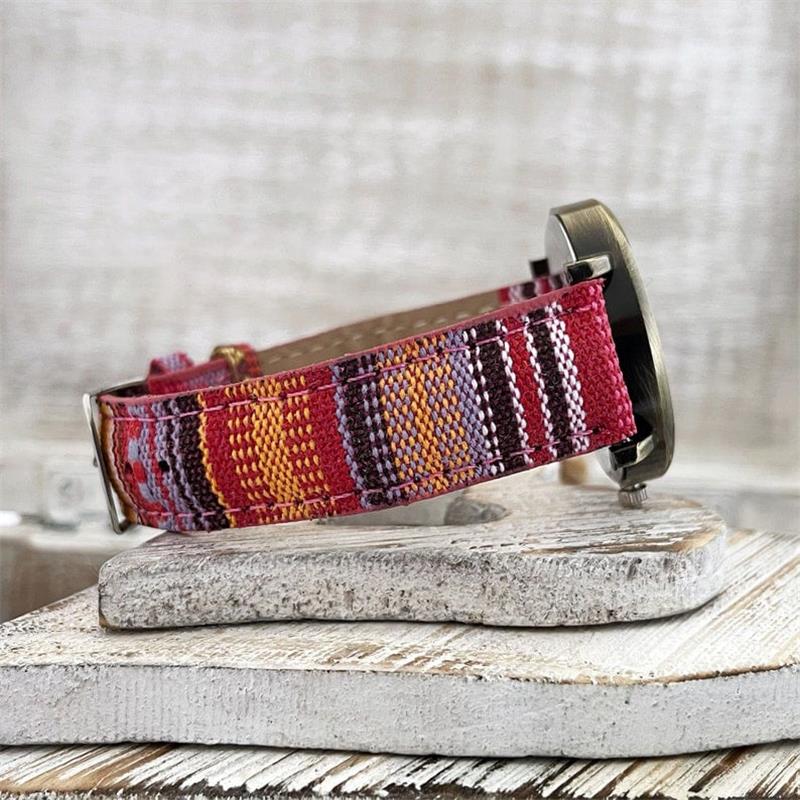 Polshorloge met Gevlochten Band Regenboogpatroon Vintage Brons Verstelbaar Dameshorloge 3.5cm Kwarts | Sansoti
