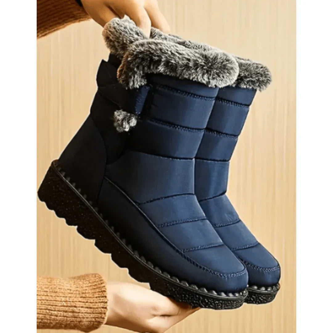 Waterproof Snow Boots with Non-Slip Sole Black Gray Blue Women's Men's Winter Shoes Warm Lined Outdoor | Sansoti