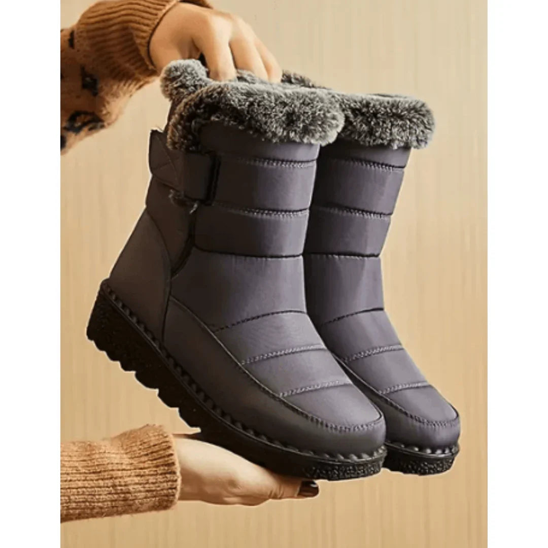 Waterproof Snow Boots with Non-Slip Sole Black Gray Blue Women's Men's Winter Shoes Warm Lined Outdoor | Sansoti