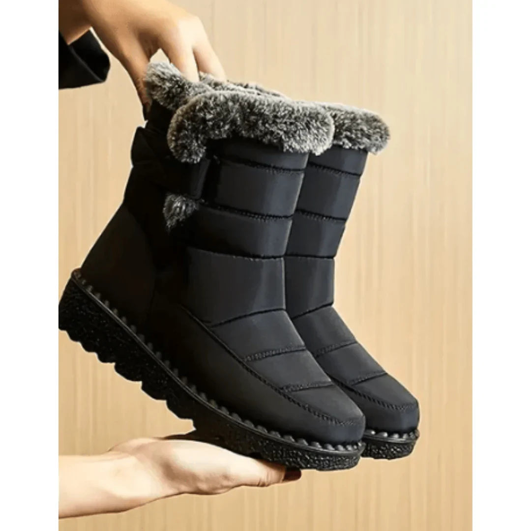 Waterproof Snow Boots with Non-Slip Sole Black Gray Blue Women's Men's Winter Shoes Warm Lined Outdoor | Sansoti