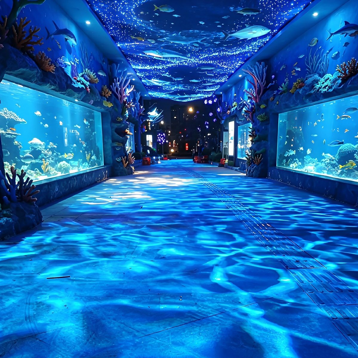 Zewnętrzna lampa projekcyjna 3D z efektem fal na wodzie, reflektor ogrodowy, nastrojowe oświetlenie, IP65, oświetlenie ścienne, wodoodporna, 24W-48W | Sansoti