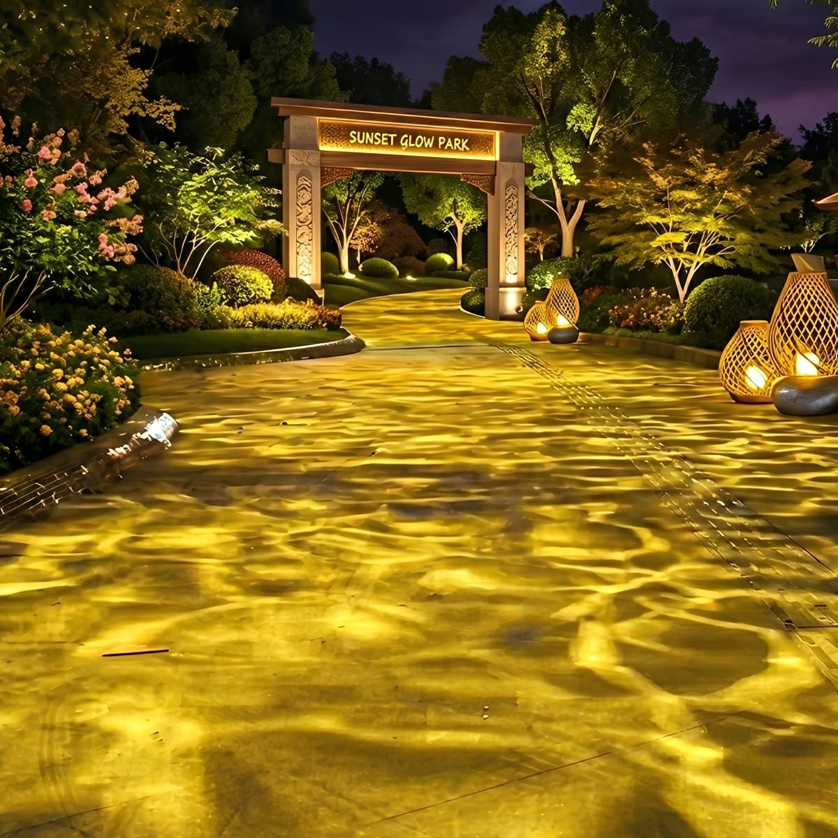 Zewnętrzna lampa projekcyjna 3D z efektem fal na wodzie, reflektor ogrodowy, nastrojowe oświetlenie, IP65, oświetlenie ścienne, wodoodporna, 24W-48W | Sansoti
