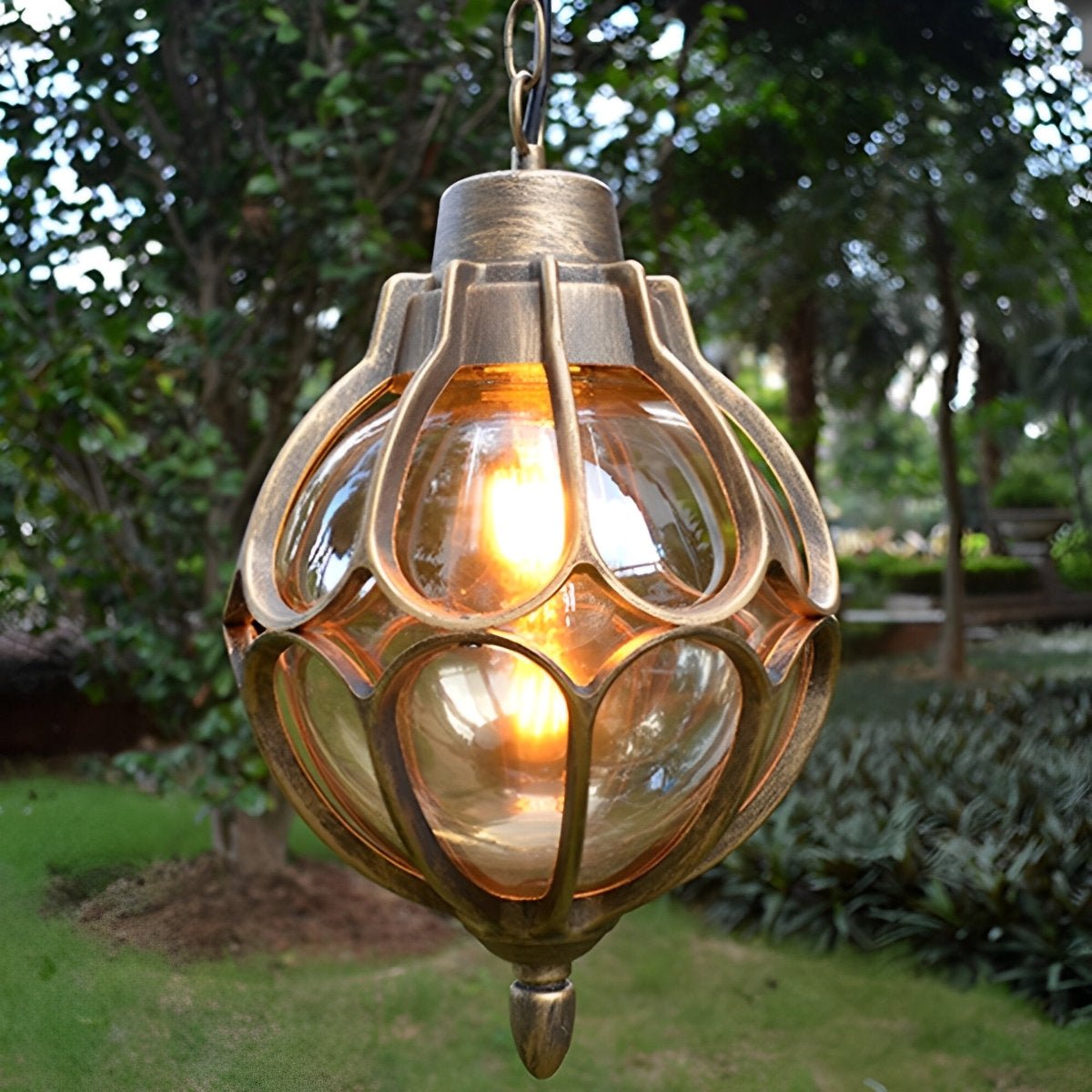 Waterproof Aluminum Globe Pendant Light for Garden, Veranda, Balcony, Hallway, Outdoor Lighting, IP54 Weather-Resistant | Sansoti