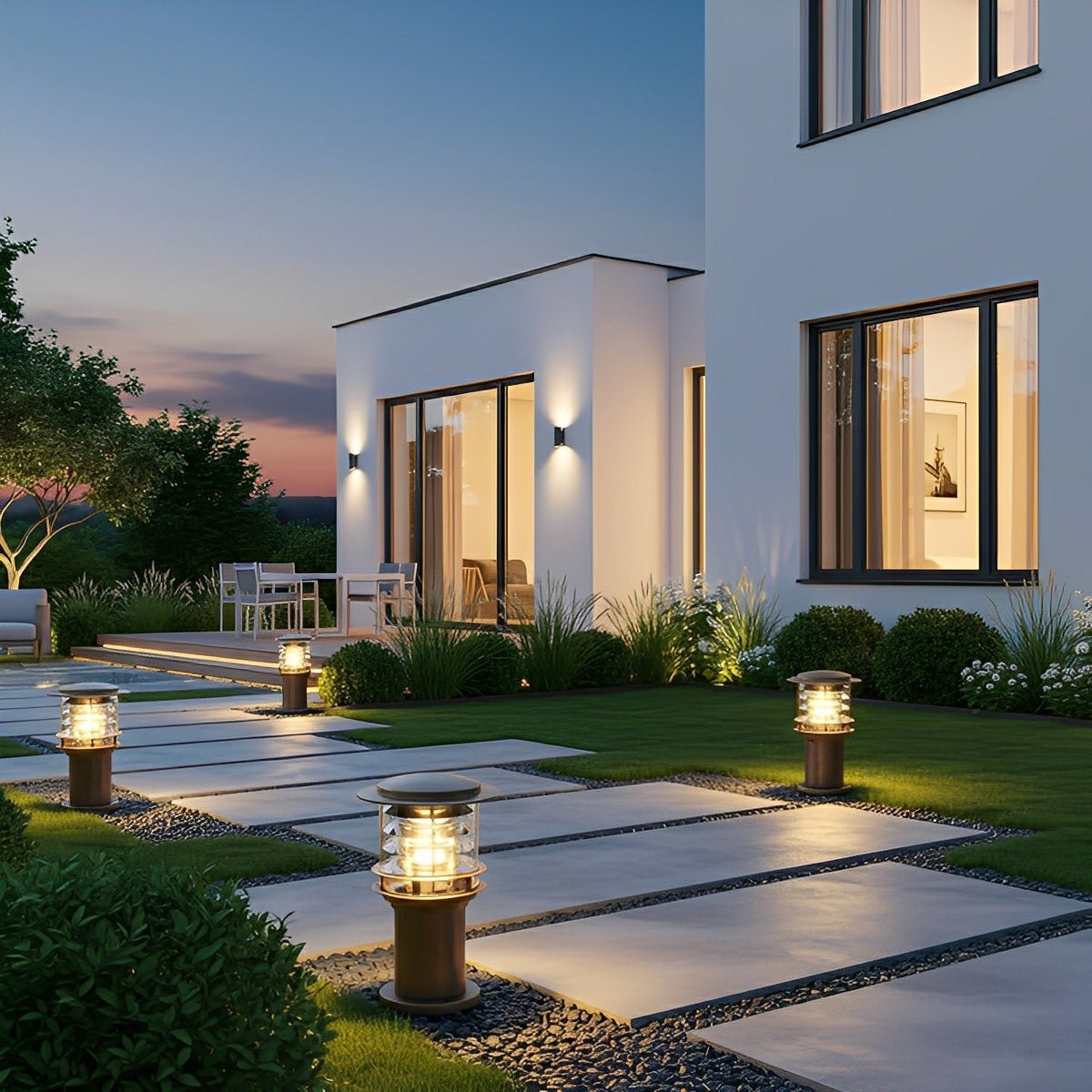 Moderne Waterdichte Buitenlamp Paal Cilinder Led Tuinverlichting IP65 Voor Oprit Pad En Terras | Sansoti
