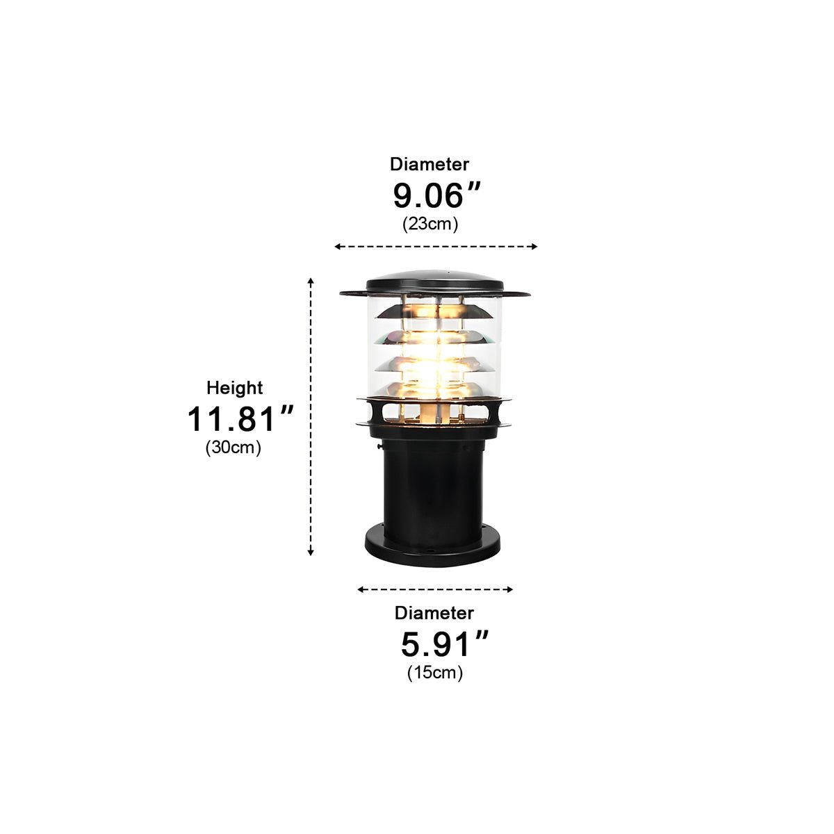 Moderne Waterdichte Buitenlamp Paal Cilinder Led Tuinverlichting IP65 Voor Oprit Pad En Terras | Sansoti