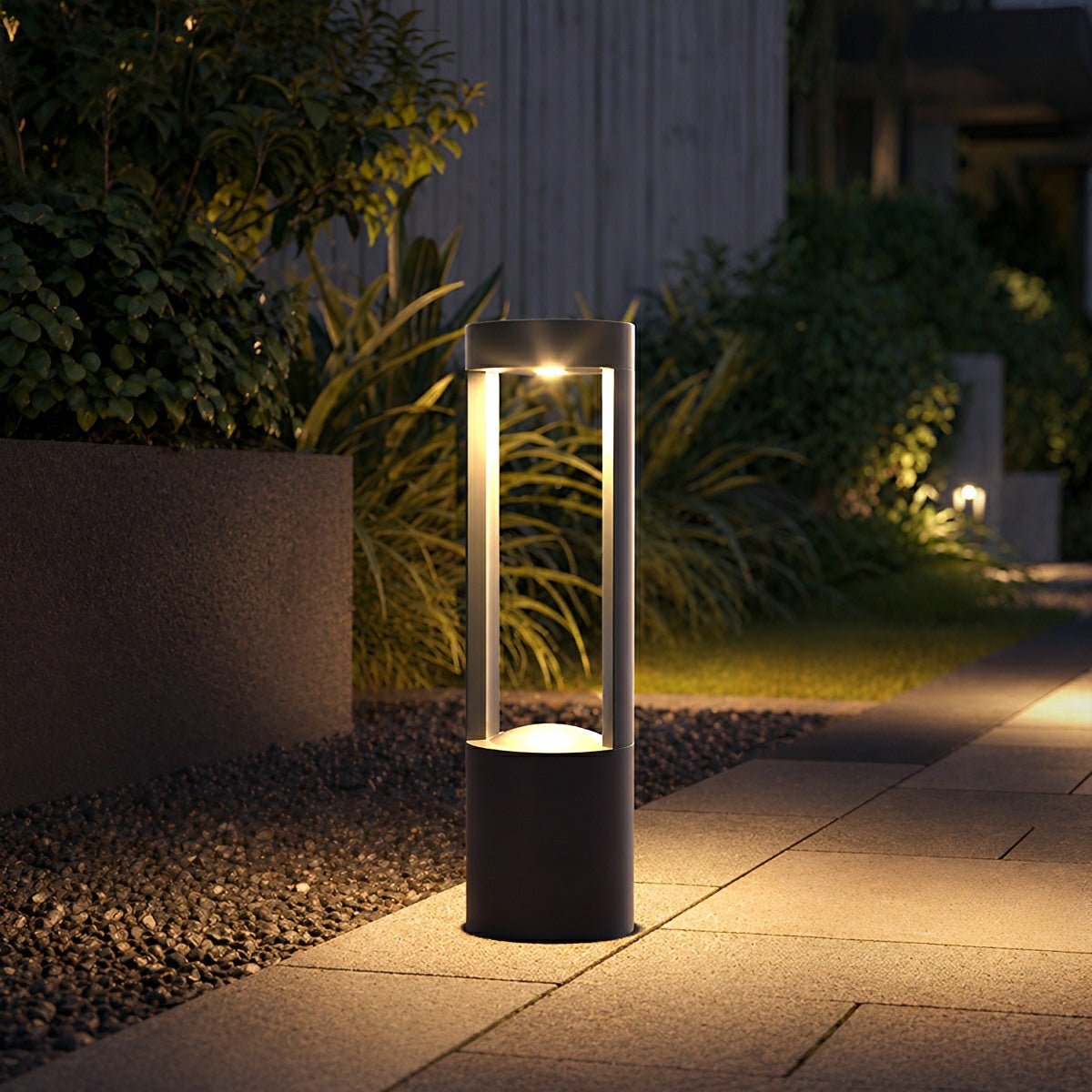 Buitenlamp Sokkellicht Aluminium Zwart IP65 Waterdicht LED 7W Warm Wit Tuin Oprit Pad Terras Tuinverlichting | Sansoti