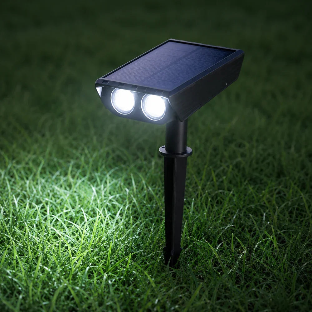 Zonne-energie Tuinspot LED Set met Verstelbare Lens IP65 Waterdicht Buitenverlichting voor Tuin Gazon Terras | Sansoti