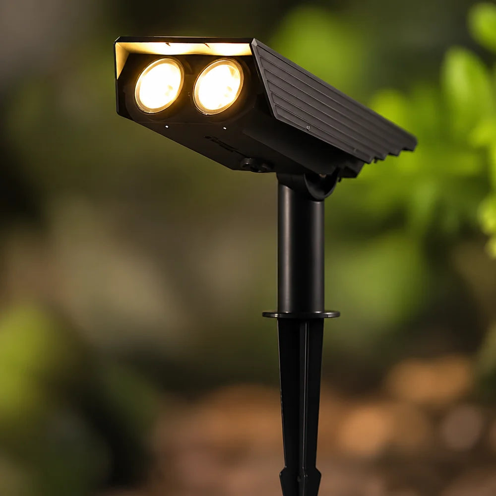 Zonne-energie Tuinspot LED Set met Verstelbare Lens IP65 Waterdicht Buitenverlichting voor Tuin Gazon Terras | Sansoti