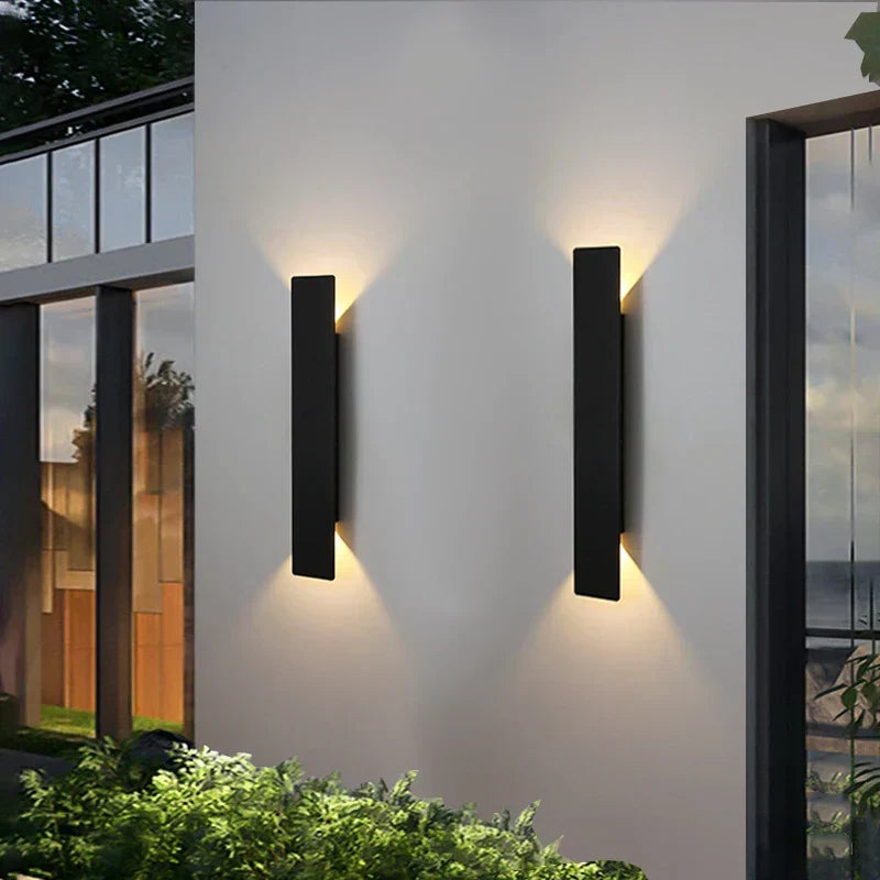 Applique murale LED en aluminium, étanche, éclairage extérieur, noire et blanche, lampe de terrasse, éclairage de façade et de jardin | Sansoti